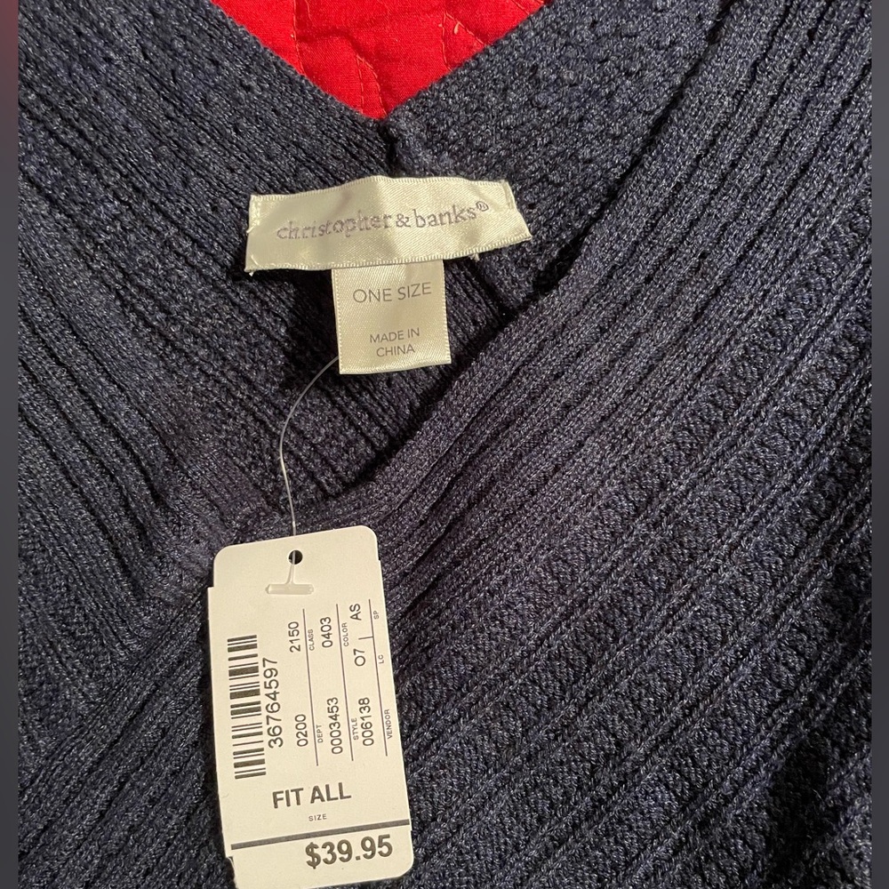 NWT CHRISTOPHER&BANKS PONCHO ONE SIZE FITS MOST - Picture 3 of 5
